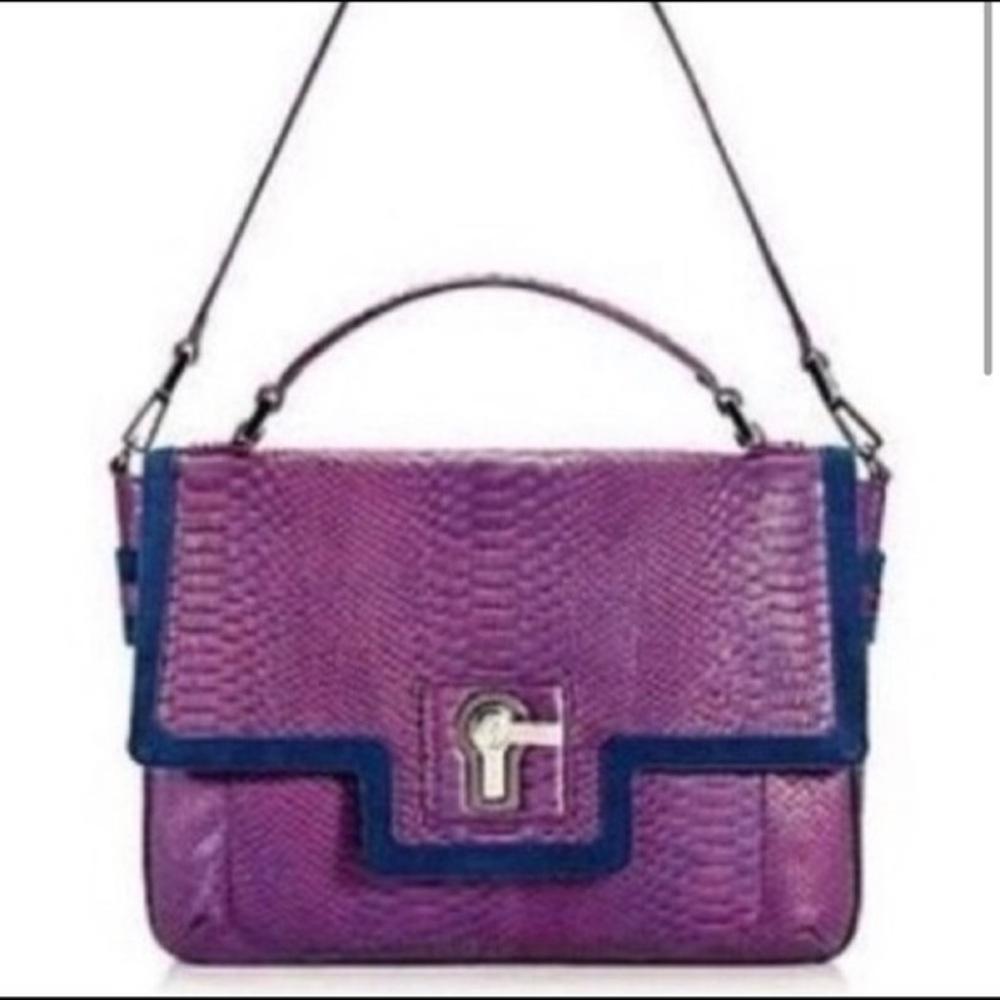 Juicy Couture Purple Snakeskin Print Bag